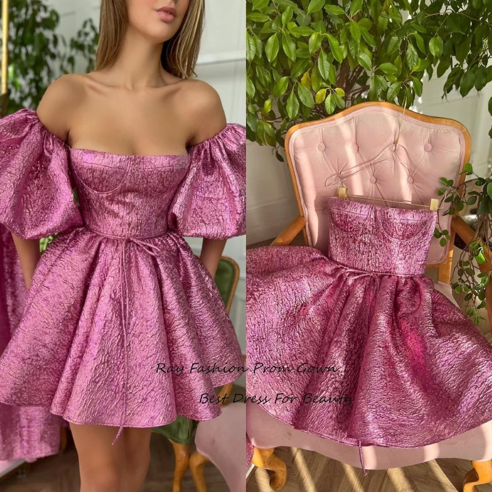 

Ray Fashion Vestidos de fiesta Short Evening Dress Strapless A-Line Puff Sleeve Cocktail Princess Gown For Lovely Women 2024