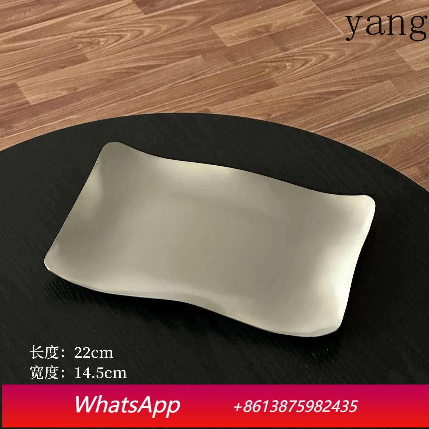 

CX Stainless Steel Wave Rectangle Plate Cafe Plate, Cake Dessert Plate