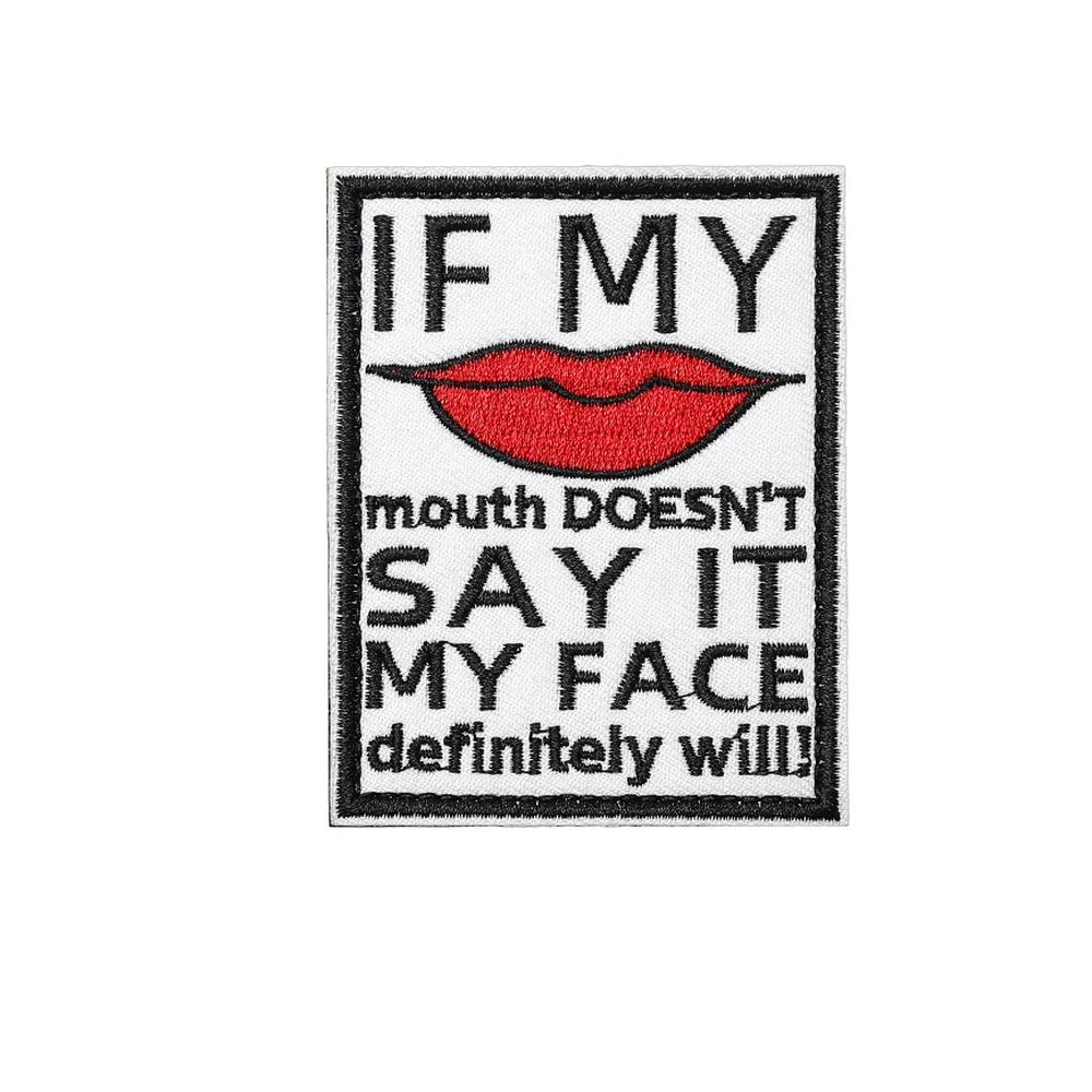 

SAY IT Patch Tactical Meme Velcros Fun Quotes Morale Hook Loop Fastener Badge Embroidered Sticker for Jeans Cap Molle Backpack