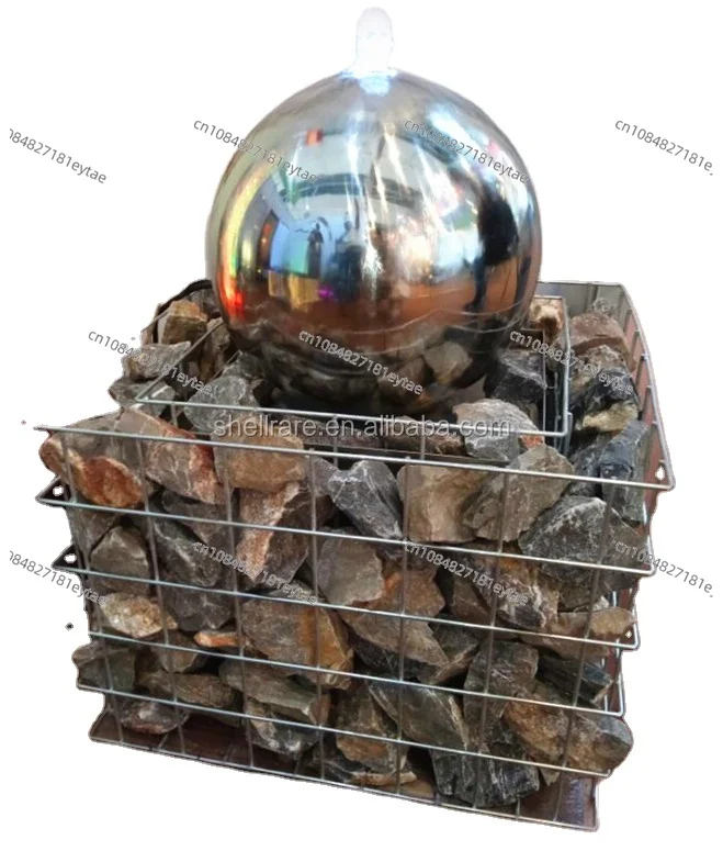 Customized logo water feature stainless steel big ball waterfall fountain for garden and home decoration