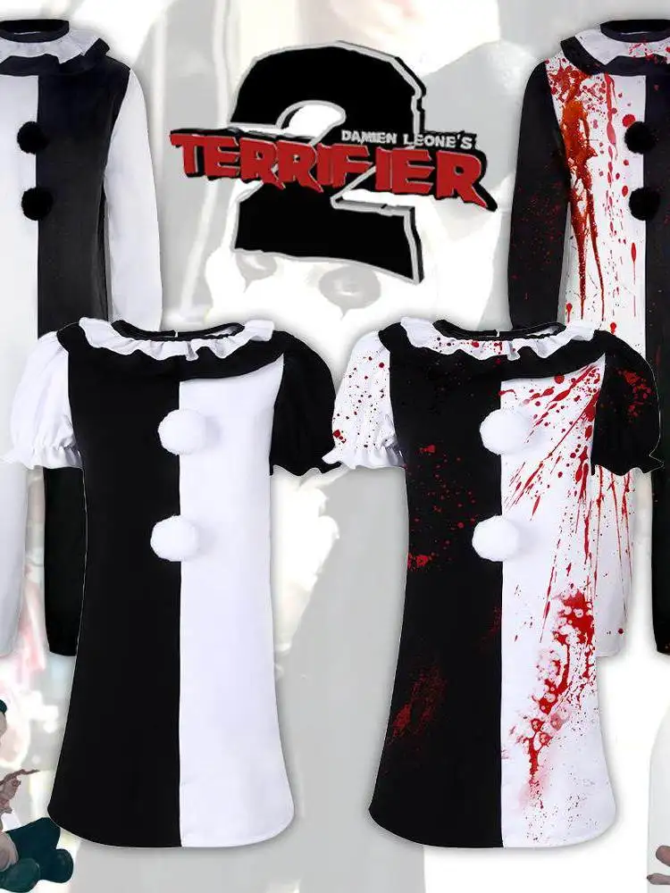 

Horror Clown Cosplay Costume Halloween Bloodstained Performance Suit Women's Traditional Clothing Stage Outfit Chinese Manufa...