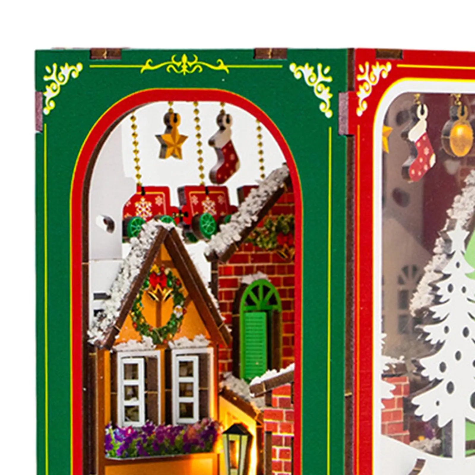 DIY Christmas Book Booknook Kits Ornaments DIY Doll Houses with Furniture for