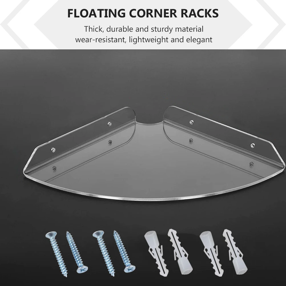 

2pcs Smart Speaker Corner Stand Lightweight Storage Shelves Floating Corner Racks Wallmounted Acrylic Racks Home Storage