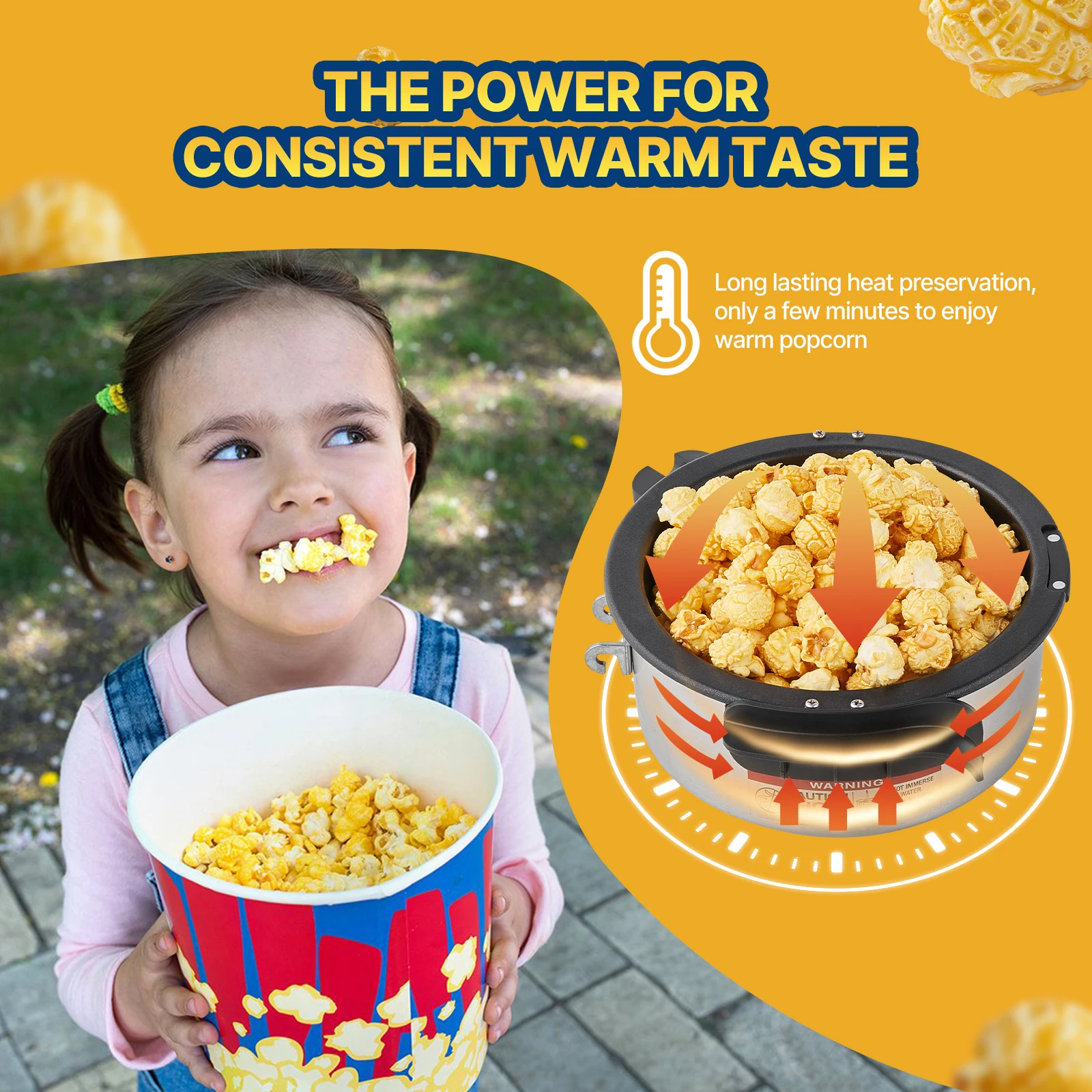 ماكينة صنع الفشار SucceBuy 4 أونصة ماكينة صنع الفشار التجارية على سطح الطاولة تتضمن ماكينة صنع الفشار على الطاولة 1.5 جالون لكل دفعة