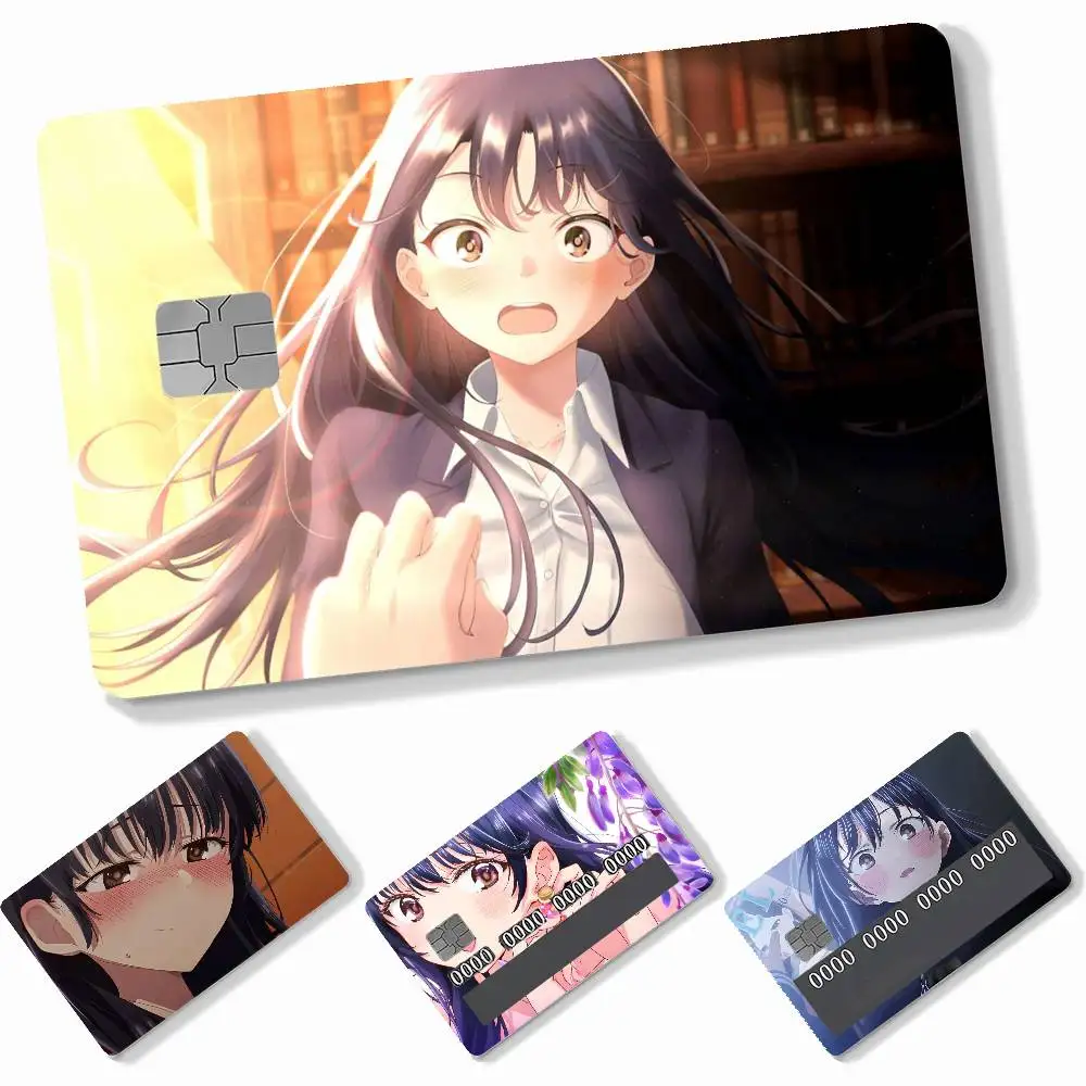 Anime Anna Yamada  4pcs Credit Card Skin Stickers Suitable for Bank Debit Subway Bus Transit Pass Decorative Cover