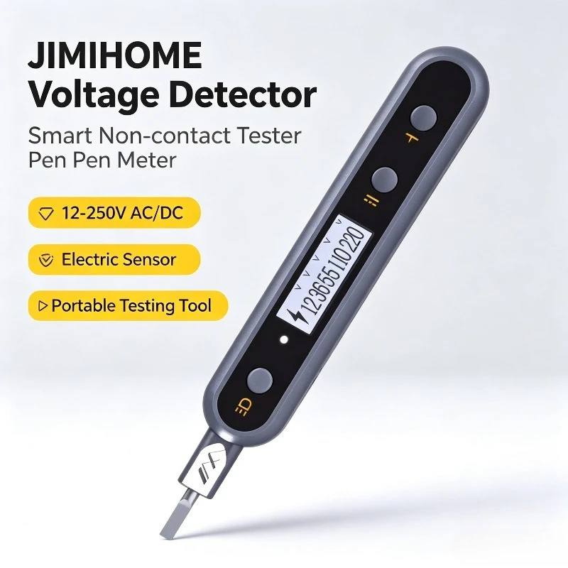 JIMIHOME Voltage Detector Smart Non-contact Tester Pen Meter 12-250V AC/DC Electric Sensor Multifunctional Testing Tools