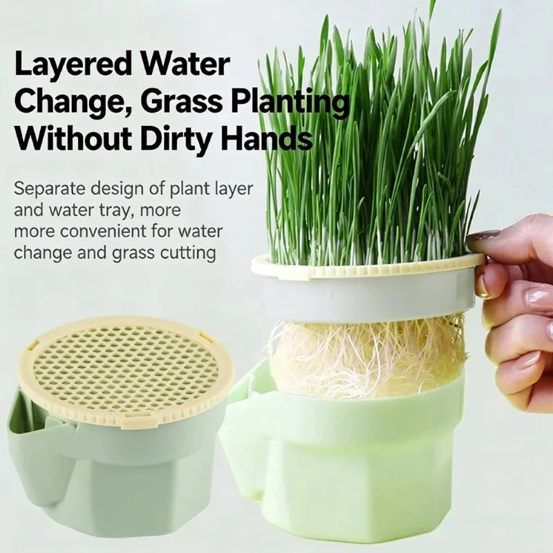 Cat Grass Planting Cup Hydroponic Soilless Cultivation Reusable Catnip Growing Container Seedling Germination Tray
