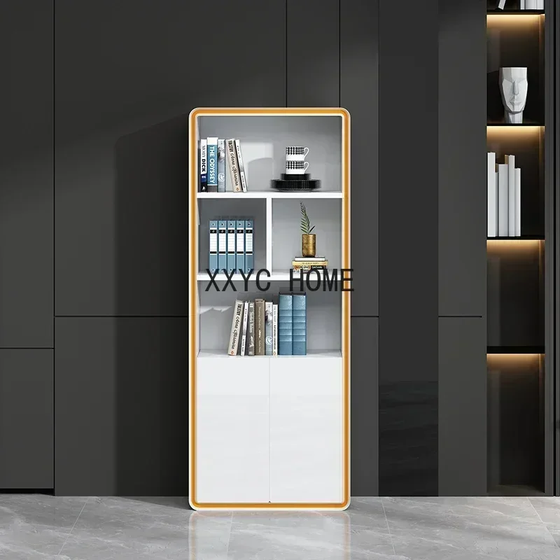 Современный книжный шкаф, модный шкаф для документов с белой краской, шкафчик