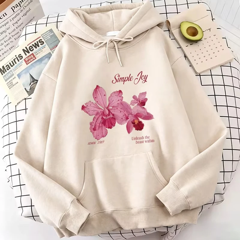 Harajuku Graphic Pullover Flower Design Hooded Sweatshirt Cute Hoody Spring Casual Hoodies Pullover Hooded Daily hoodies