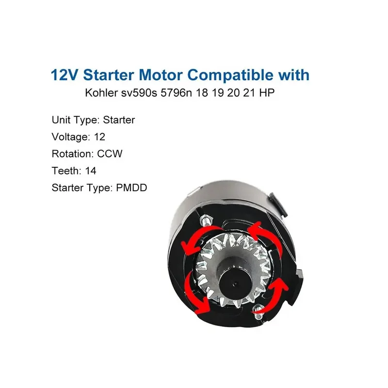for Kohler Lawn Mower Starting Motor with 14 Teeth Replacement Part Number 20-098-01 20-098-01S and 20-098-05 High Quality