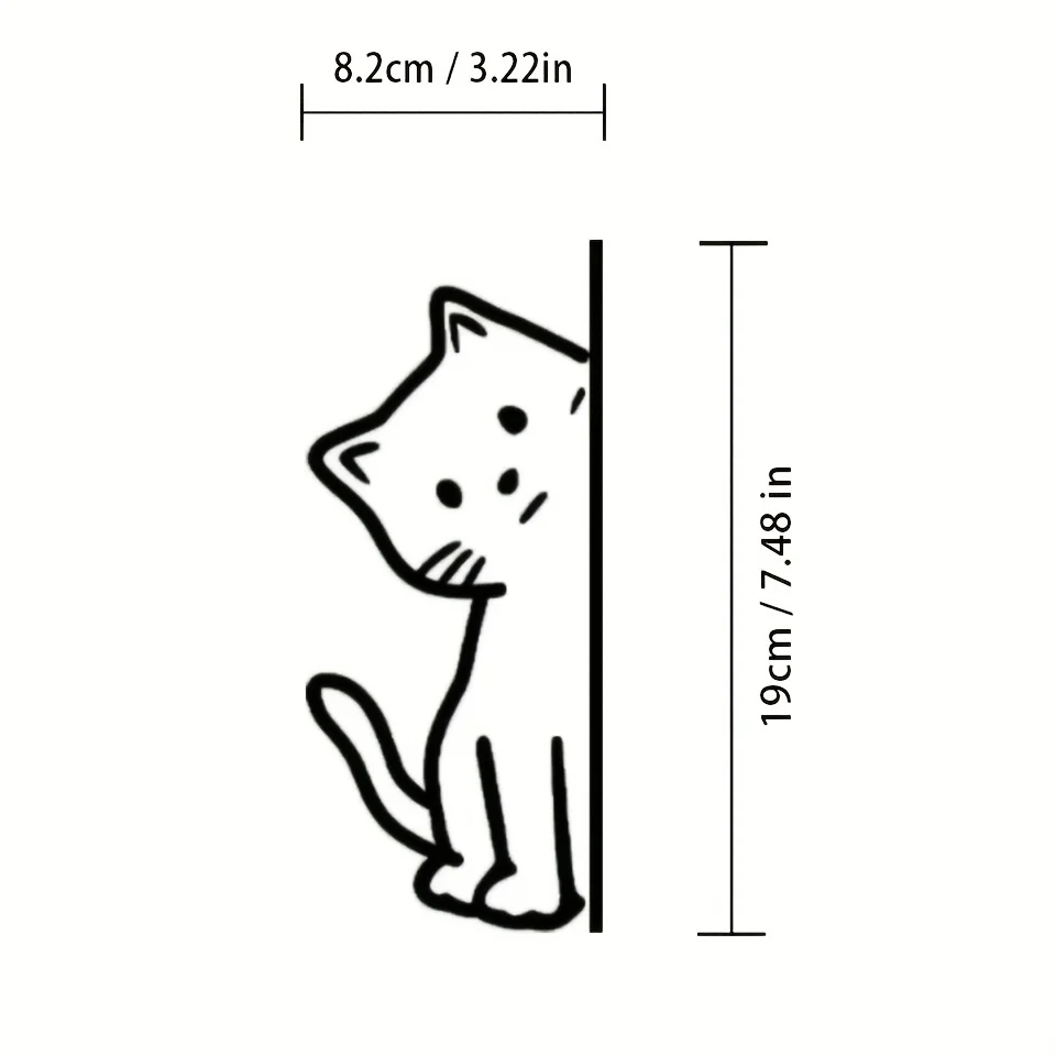 Cat Hide & Seek Mouse Vinyl Sticker, Simple Cute Decal for Motorcycle, Laptop & Wall Decor
