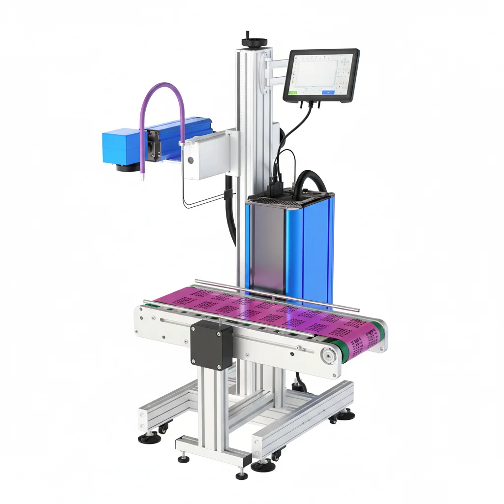 Flying Online Label PET Bottle Expiry Date CO2 Laser Marking Machine BMP/DXF/PLT/DWG High-Accuracy Easy Operation for Food