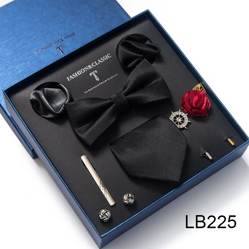 Hochwertiges Krawatten-Set, luxuriöse Geschenkbox, Seidenkrawatten-Set, 8 cm, festliches Geschenk, Krawatte, Einstecktücher, blaues Weihnachtsgeschenk – Detail 26