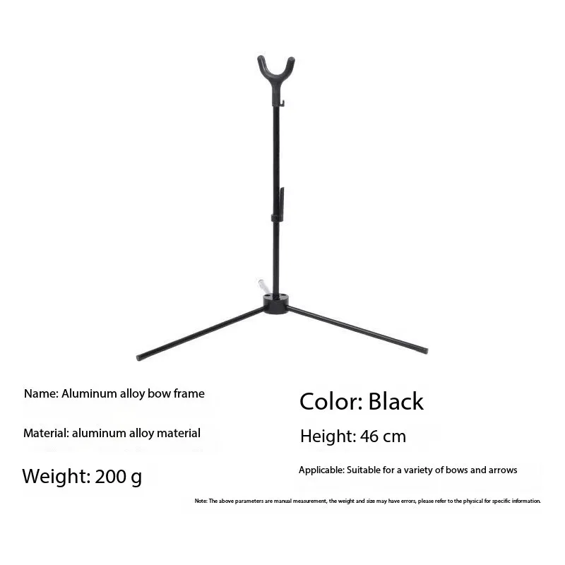 Aluminum Alloy Bow Stand Bow Stand Reverse Curved Czochralski Traditional Athletic Black Metal Stand Triangle Bow Support Stand