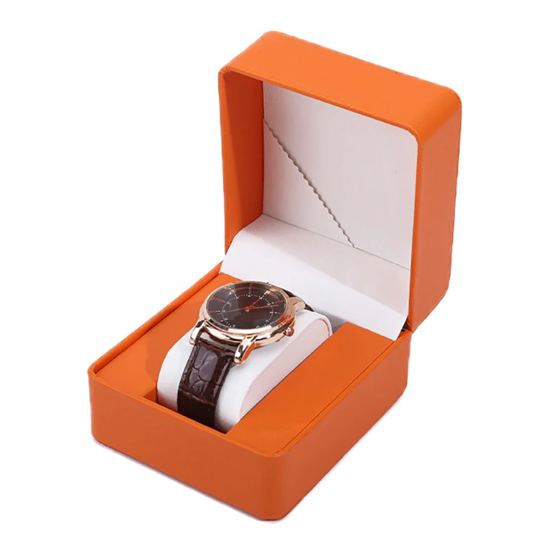 Caja de almacenamiento de reloj de PU, estuche de exposición para reloj individual, soporte para reloj de pulsera, organizador de reloj de joyería de viaje para regalo de hombre