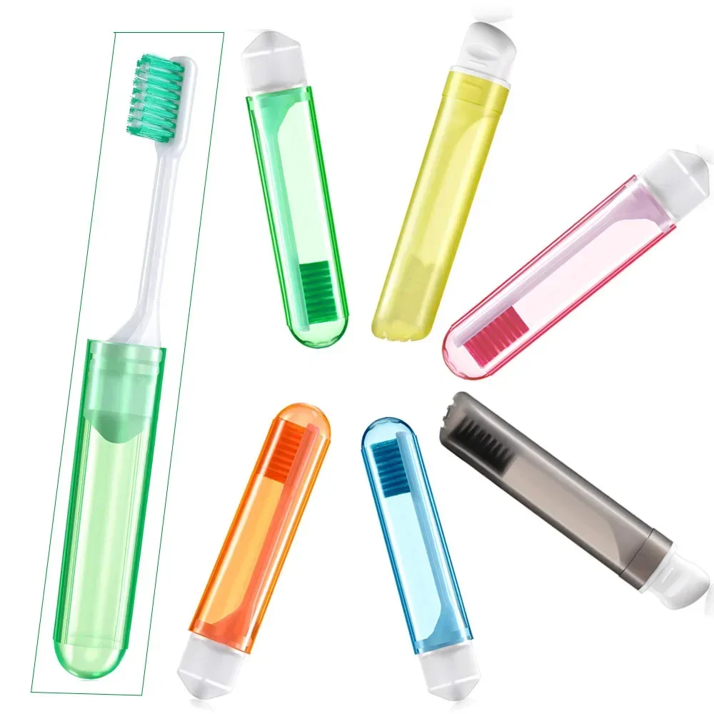 1Pcs Tooth Brush Soft Toothbrush Oral Cleaning Tools Folding Toothbrush With Box Portable Travel Camping Outdoor Business Trip