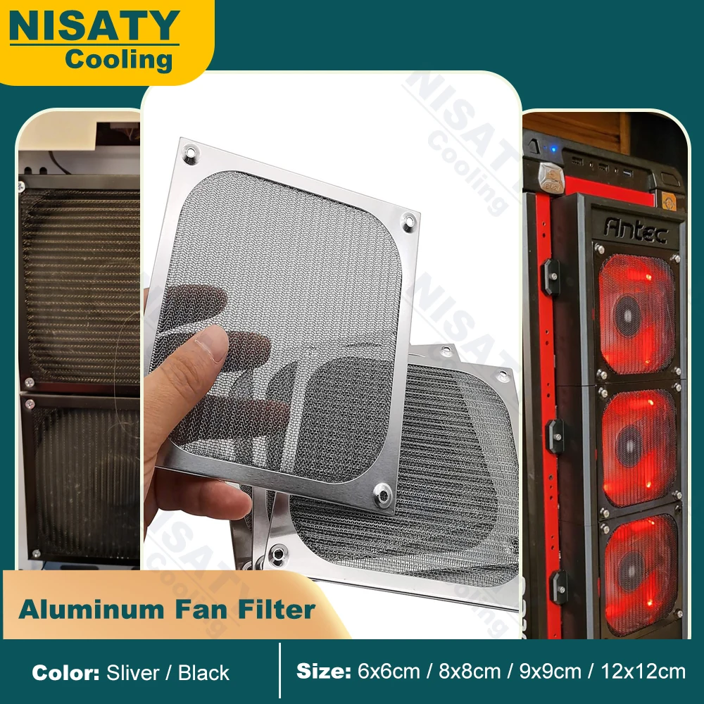60mm 80mm 90mm 120mm Dust-proof Fan Filter Washable CPU Fan Cooler Grills Aluminum Frame Stainless Steel Mesh Fan Protection Net
