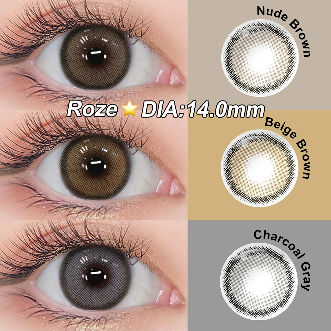 Colored Lenses with Diopters Brown Prescription Lenses Color Contact Lenses Gray Color Eye lenses for Vision Myopia Lenses