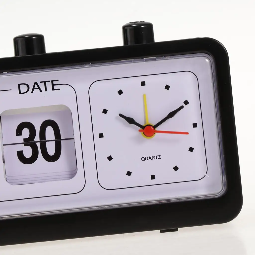 Retro Fashion Flip Clock Digtal Flip Day Date Time Display Clock