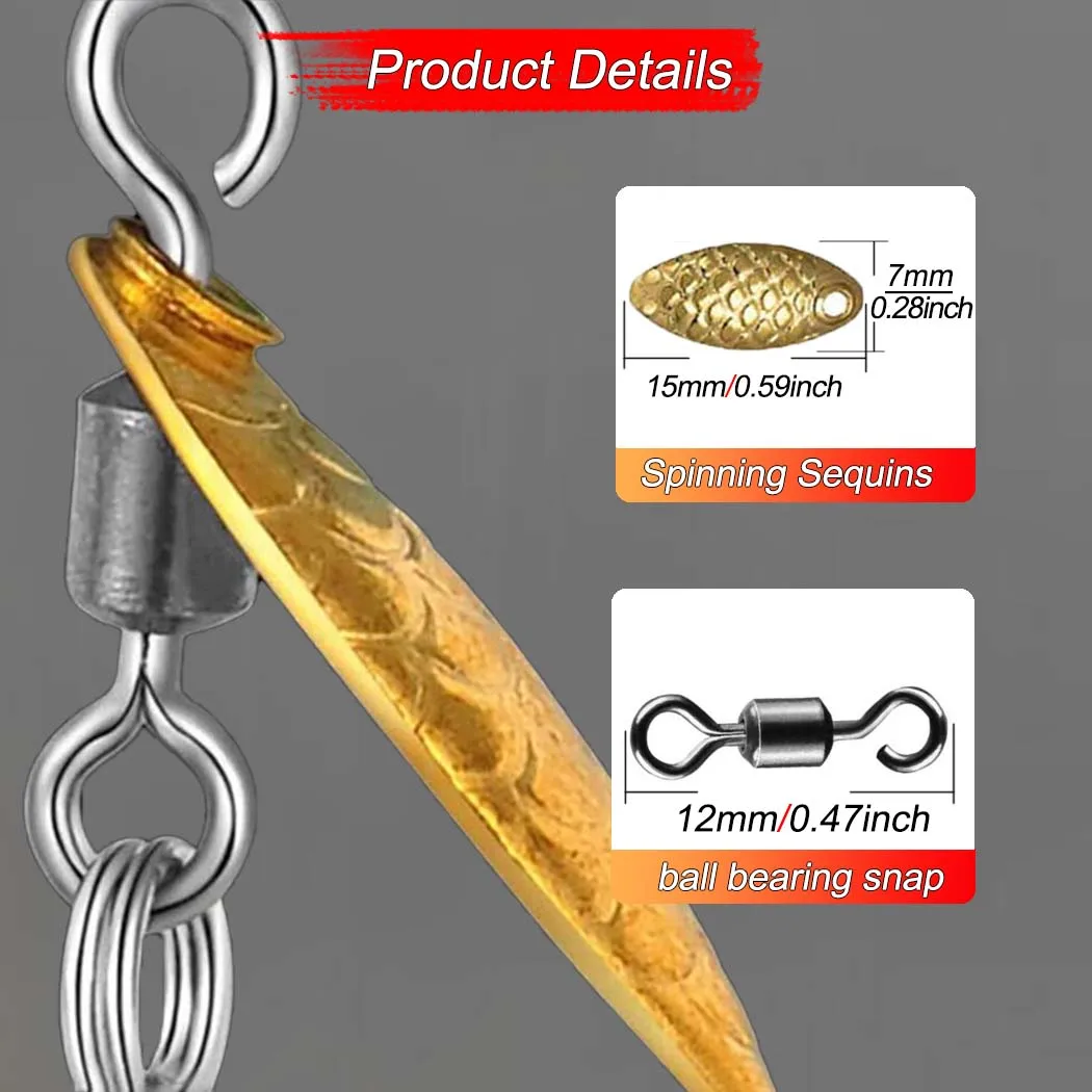 6/12Pcs Spinner Sequin Scud Nymph Scud Lure Fly for Trout Fishing Artificial Insect Bait Simulated Scud Worm Fishing Lure - view 4