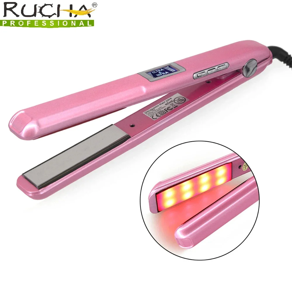 

Hair Straightener Infrared and Ultrasonic Profession Cold Hair Care Iron Treatment for Frizzy Dry Recovers Damage Flat Irons