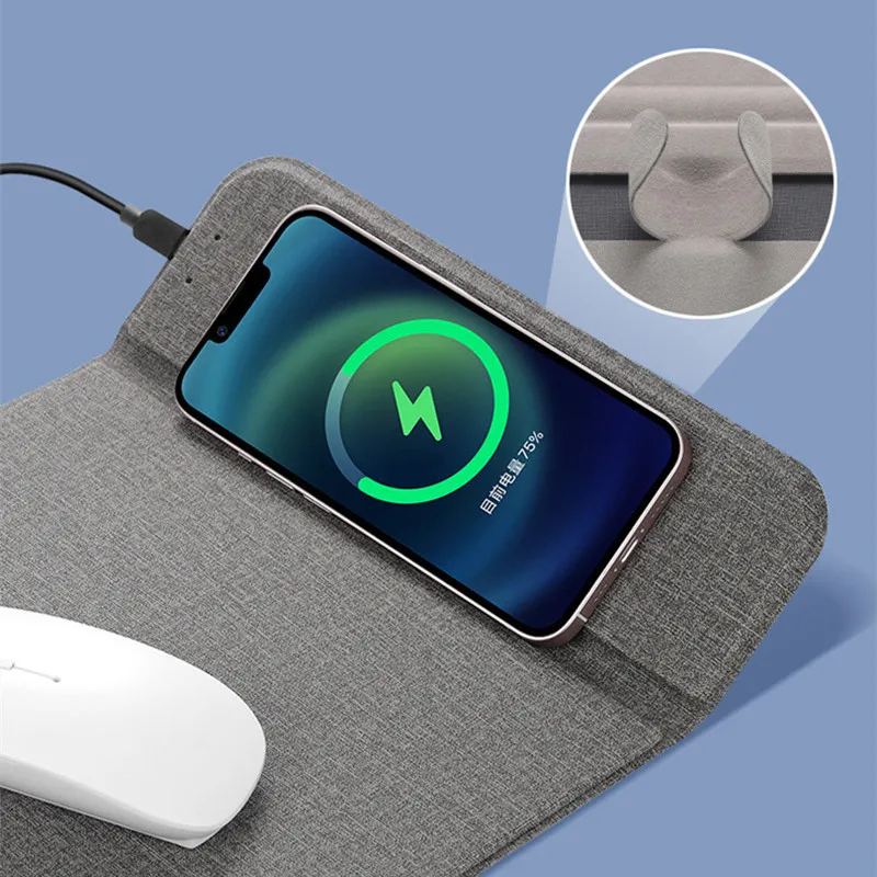 

Holder Smart Phone Stander Wireless QI Fast Charging 15W And Non-slip Mat PAD Office Type USB C Charger Mousepad