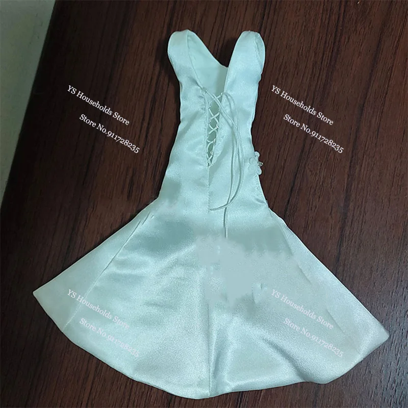 1/6 Scale Women Soldier White Eevening Dress Flower Decoration Formal Elegant Sleeveless Long Skirt Fit 12