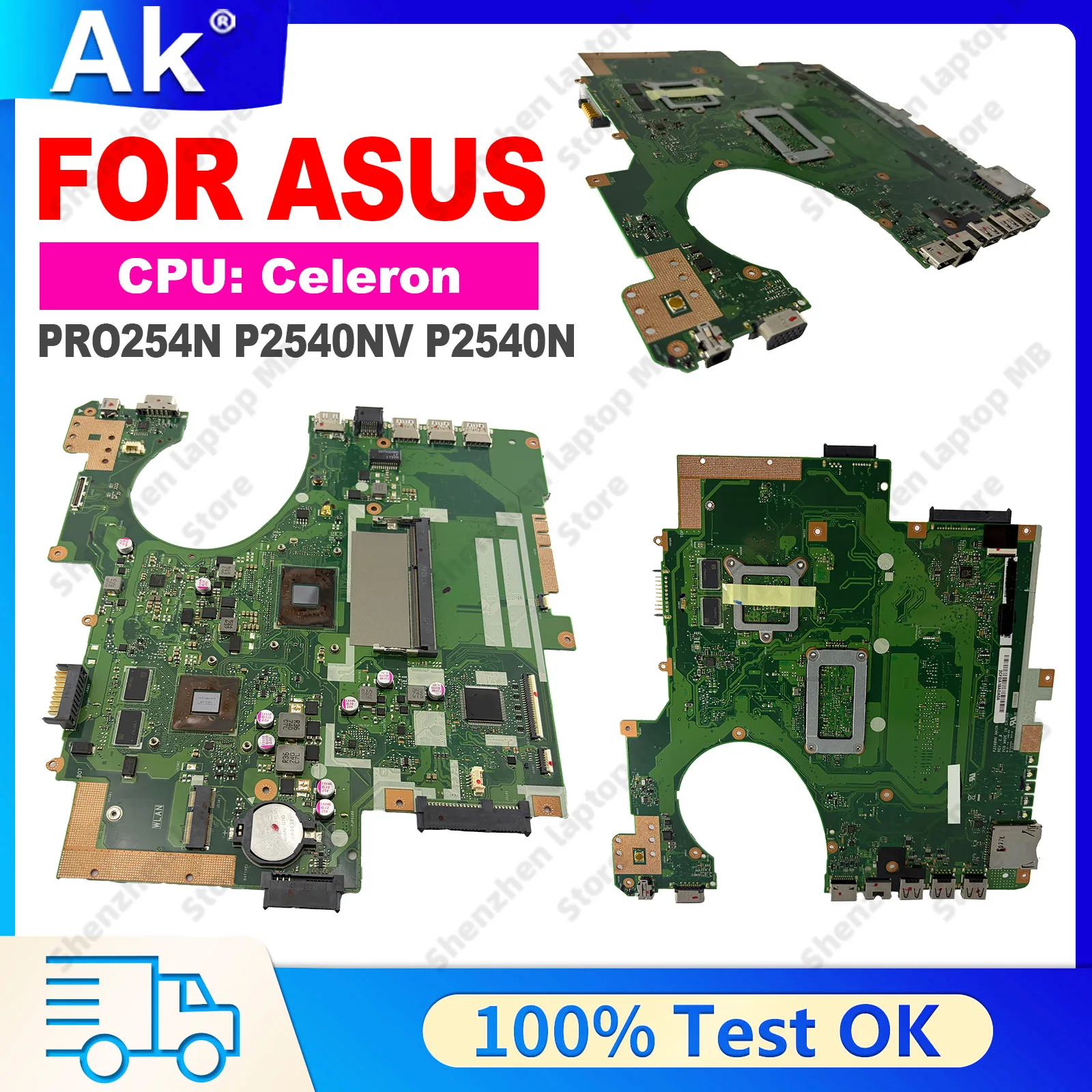 P2540NV Mainboard For Asus P2540NV P2540N PRO254N P2540 Laptop Motherboard W/N3450/N4200 CPU GT920MX-V2G GPU 100% Test OK