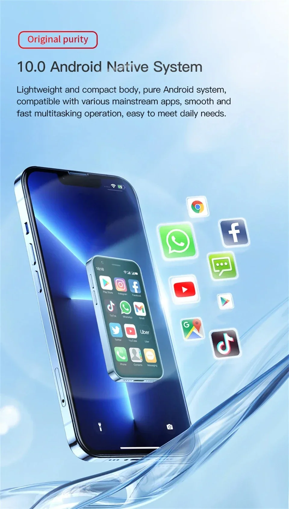 SOYES XS16 4G Mini Smartphone 3.0 Inch Display Android 10.0 2000mAh Small Mobile Phone