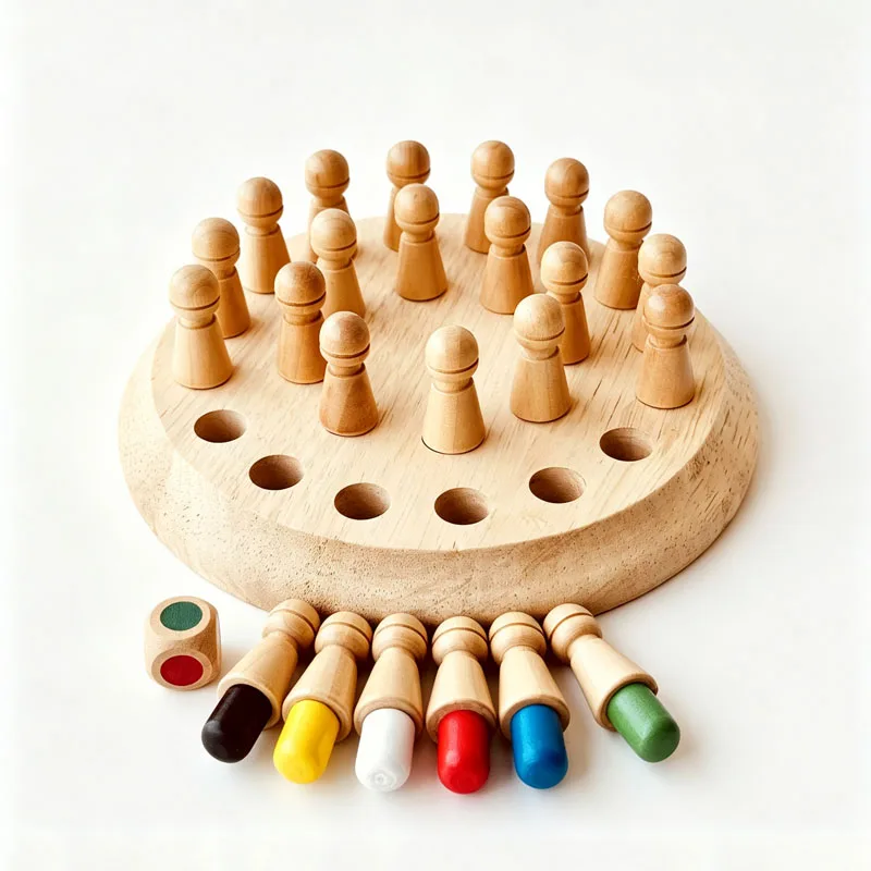 Classic Wooden Memory Chess Matching Game Color Cognitive Training Party Travel Family Games Fun Educational Toy Teenager Adults