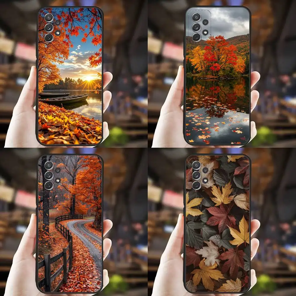 

Autumn leaves flal Phone Case For Samsung S25,S24,S21,S22,S23,S30,Ultra,S20,Plus,Fe,Lite,Note,10,9,5G Black Cover