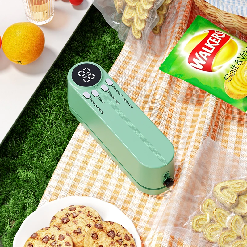 1 Portable vacuum sealer, USB rechargeable vacuum food sealer, LED display, multi-functional food preservation system, suitable view 5