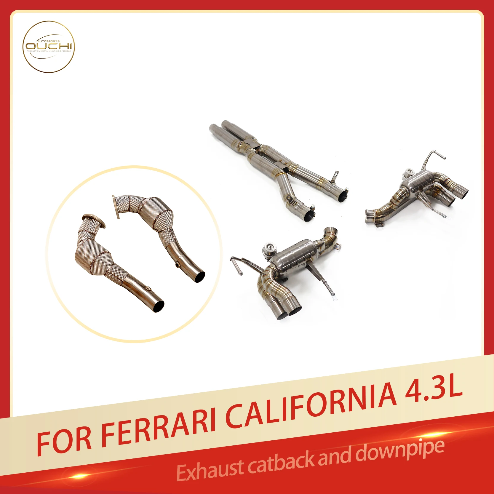 

OUCHI Factory Direct Sales TC4 Catback for Ferrari California 4.3L SS304 Catalysis Downpipe Exhaust Pneumatic Valve Auto Parts