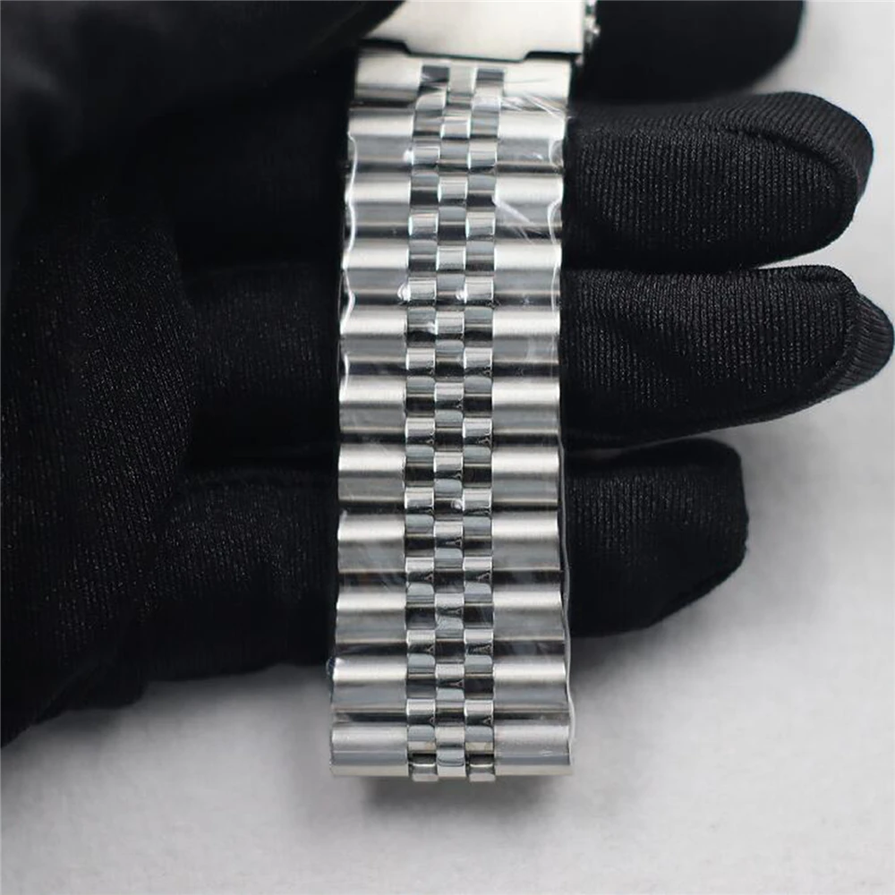 22mm modificar jubileu pulseira de aço pulseira de mergulho cinta fivela de segurança borboleta fivela de aço inoxidável cinta