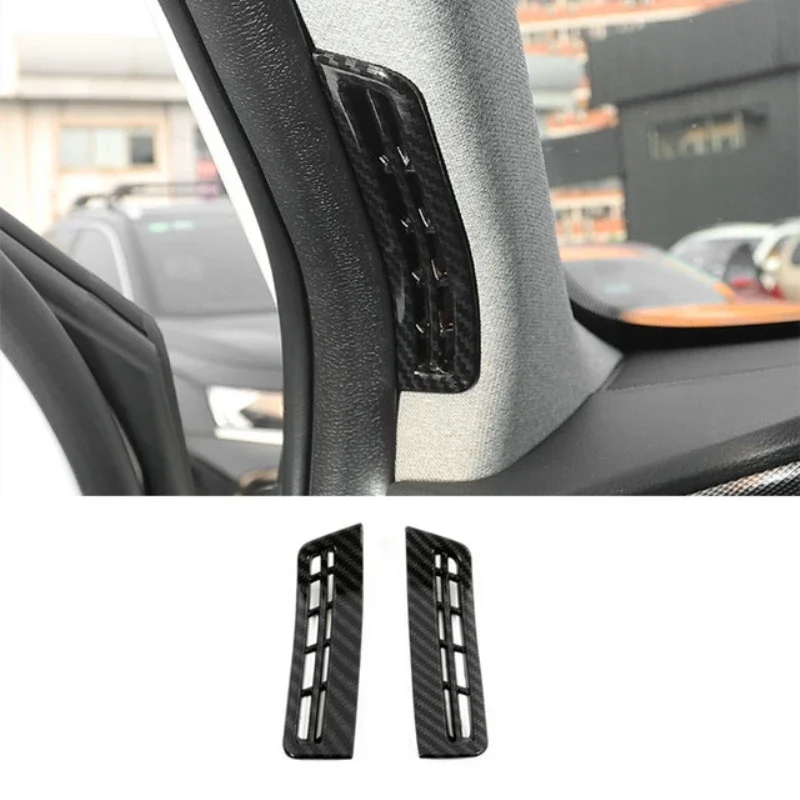 For Hyundai Santa Fe 2019 2020 Carbon Fiber Interior Accessories Window Lift Switch Button Cover Trims Door Armrest Panel Frame