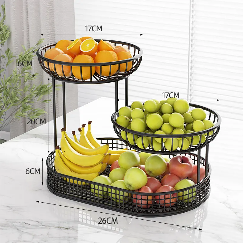 Light luxury fruit plate household living room tea table multi-layer cake snack display box storage basket high-end fruit basket