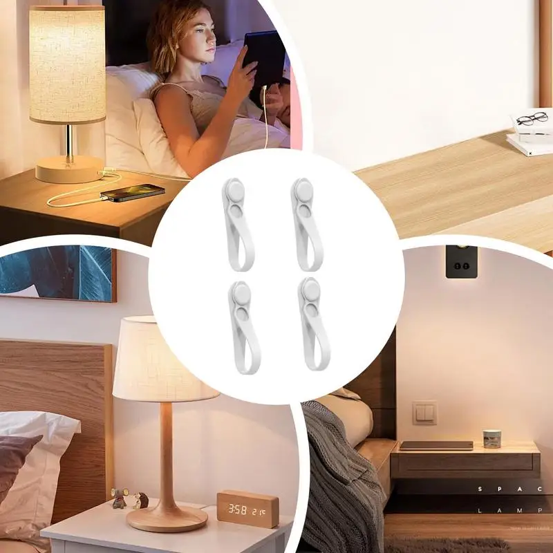 ผู้ถือสายไฟกาว Stick On อุปกรณ์ผู้ถือสายไฟ 4 ชิ้นซิลิโคนสายไฟ Bundlers Kitchen Aid Wrap กาวสายผูกสําหรับ Air