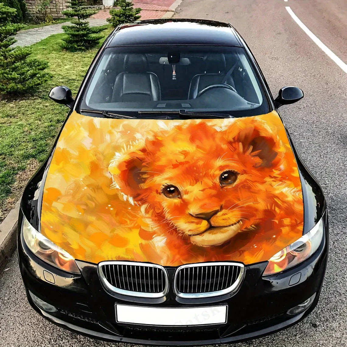 

Lion in Sunlight Car Vinyl Wraps - Suitable For Most Engine Hood,Bubble-free Design,Waterproof,Cleanable And Convenient Durable