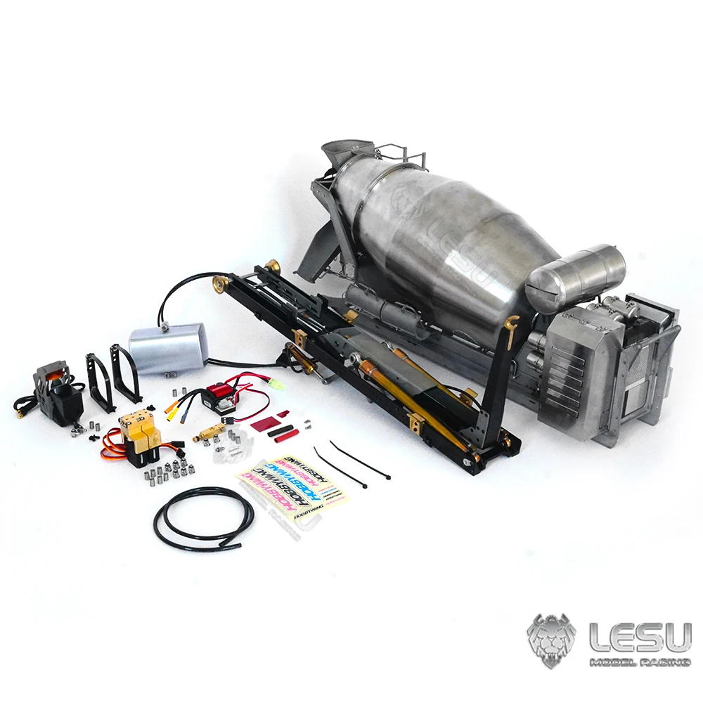 LESU RC Parts Metal Concrete Mixer for 1/14 Scale RC Hydraulic Roll On/Off Full Dump Trucks Remote Control DIY Model Toy TH21460