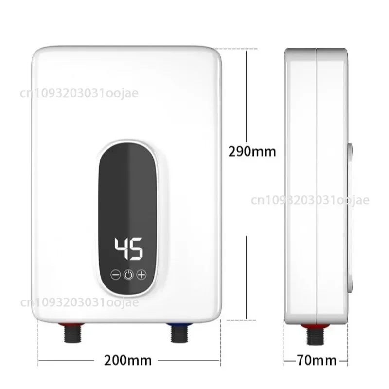 5500W Mini elektryczny bezzbiornikowy podgrzewacz wody naścienny wyświetlacz LED obsługa trybu termostatu/regulacja mocy do domowej łazienki