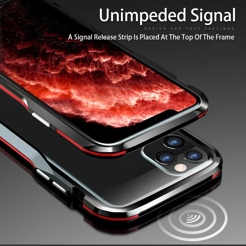 New Version Luphie Aluminum Metal Armor Bumper Frame Man\'s Case Cover For IPhone 15 PRO Max 11 12 13 14 Pro Max XS XR Plus Case