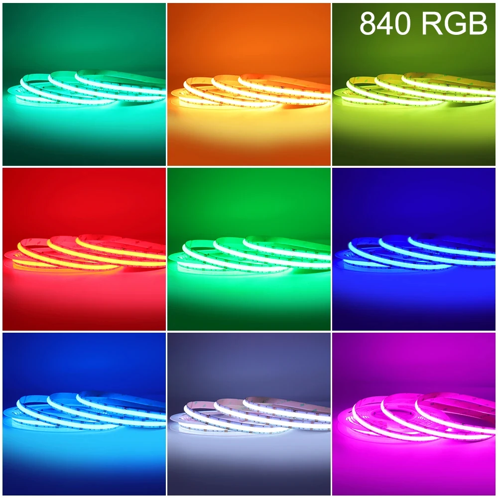 12V 24V RGB RGBW RGBCCT LED COB Strip Lights High Density Dimmable LED Tape Flexible Ribbon Light 4pin 5pin 6pin LED Ribbon Tape