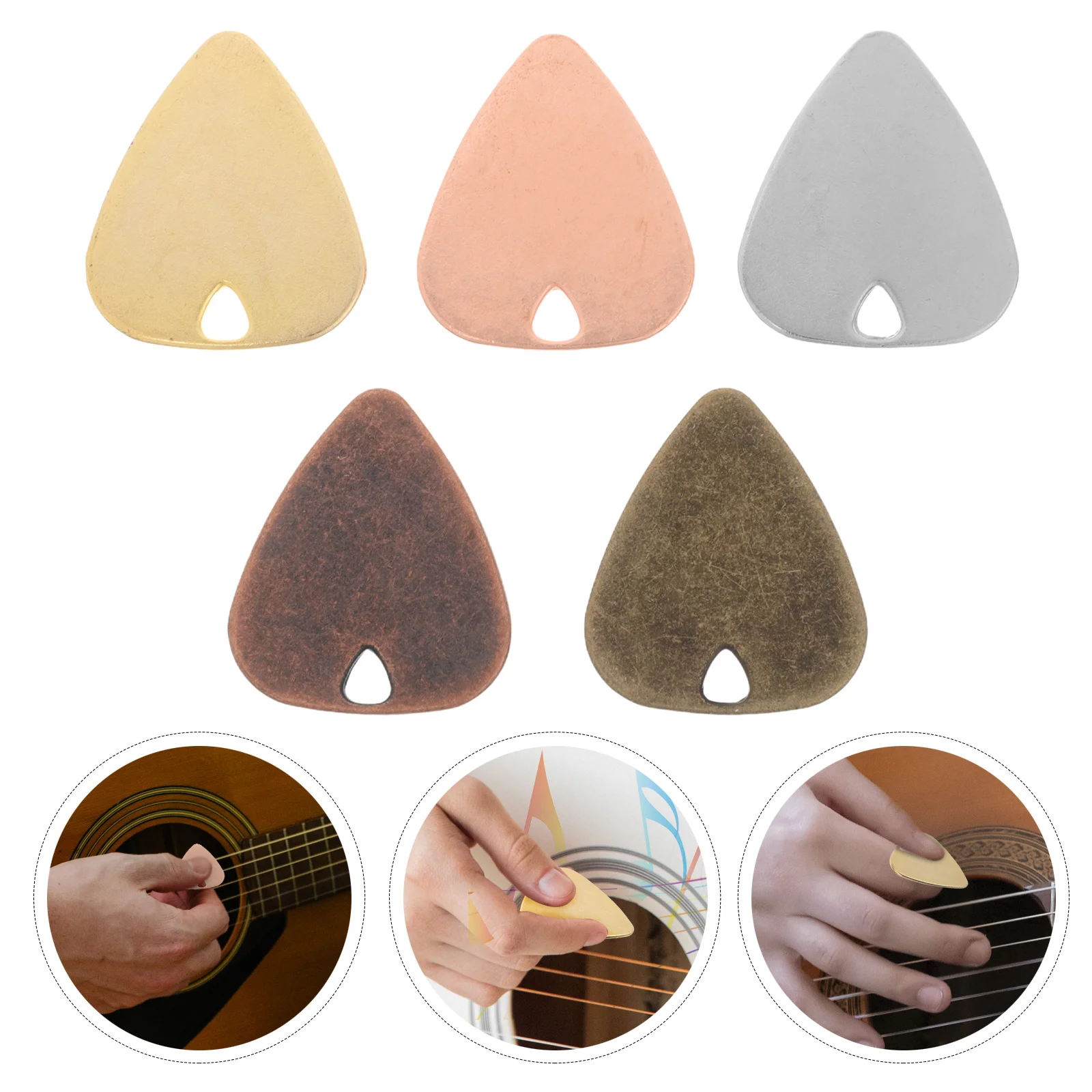 

5 pcs Stainless Steel Guitar Picks Durable Metal Electric Bass Acoustic Precision Crafted Long Lasting Music Accessories