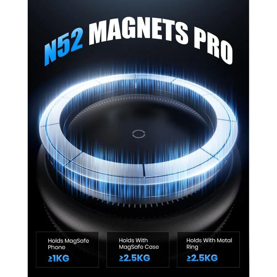 حامل هاتف السيارة المغناطيسي المطور 360 درجة لعام 2026 لـ Magsafe مع 96+ LBS أقوى شفط و2800gf أقوى مغناطيسي لـ #4