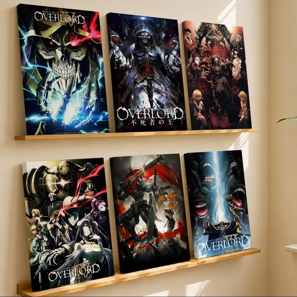 Fantasy Classic Anime O-Overlord Framed Wall Painting Canvas Art Poster with Solid Wood Frame for Living Room Home Decor