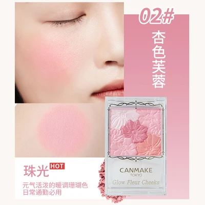 5-color petal powder blush high gloss face repair all-in-one dish powder blusher cream