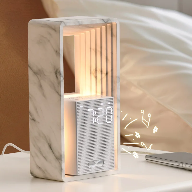 Simulated sunrise wake-up alarm clock sleep audio night light high value bedside small desk lamp view 2