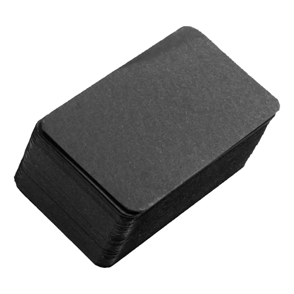 100 Uds tarjetas de visita en blanco espacios en blanco negros jugando escribir en la palabra Mini Flashcards Index