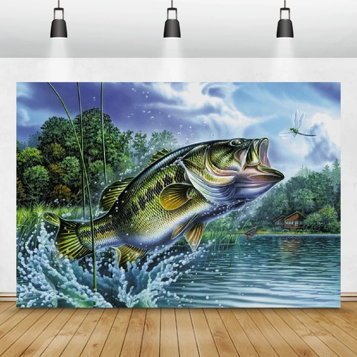 Fly Fishing Theme Hook Out of Water Under The River Seascape Wall Hanging Polyester Blankets for Bedroom Living Room Decorations