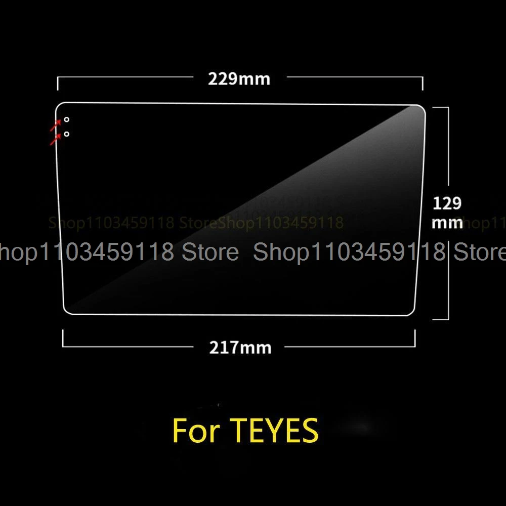 

229*129*217mm Car Tempered Glass Protective Film For TEYES CC3 9 inch Radio stereo DVD GPS touch full LCD screen anti-scratch
